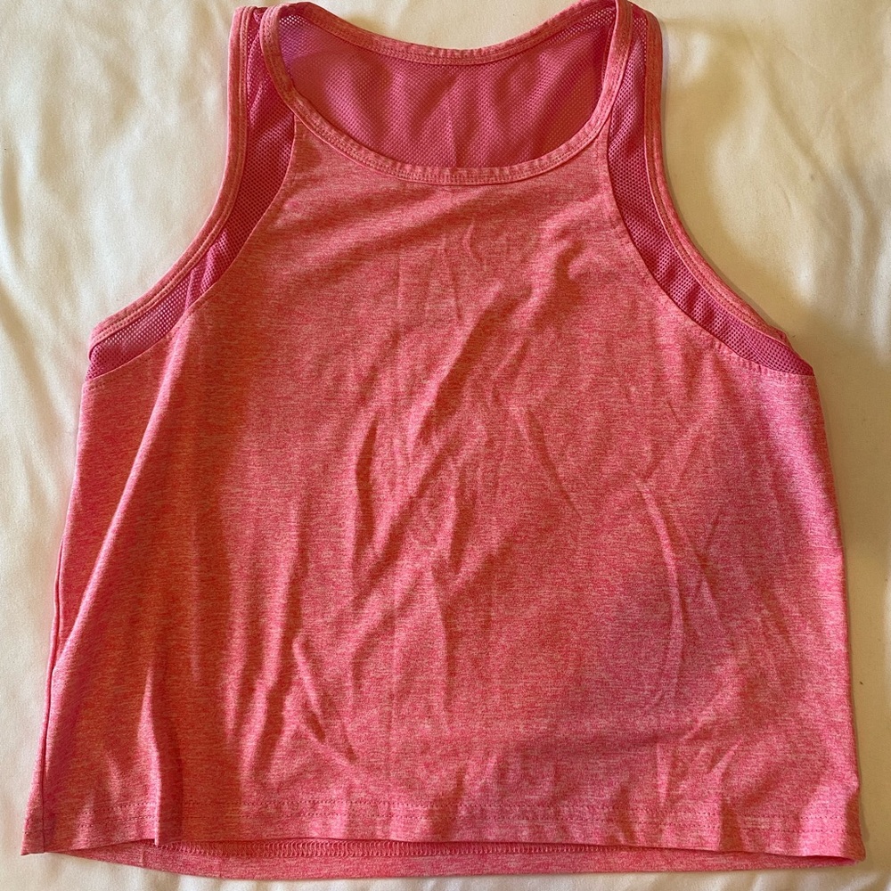 Pink workout top!! With mesh detail size XS